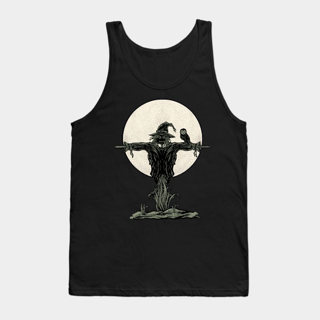 Scarecrow with the moon on scary night. Tank Top by Tuye Project